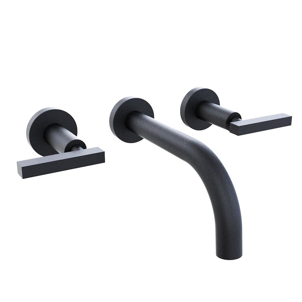 [23926] GRIFERÍA LAVATORIO DE PARED BICOMANDO LOOK LEVER NEGRO - HIDROMET - 10 AÑOS DE GARANTÍA [31190NEGR]