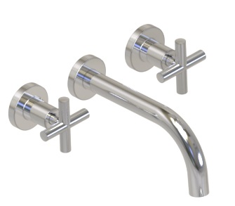 [23936] GRIFERÍA LAVATORIO DE PARED BICOMANDO SUN CRUZ CROMO - HIDROMET - 10 AÑOS DE GARANTÍA [04580CRCR]