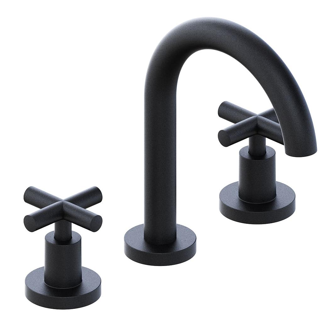 [23946] GRIFERÍA LAVATORIO BICOMANDO SUN CRUZ NEGRO - HIDROMET - 10 AÑOS DE GARANTÍA [4501NEGR]