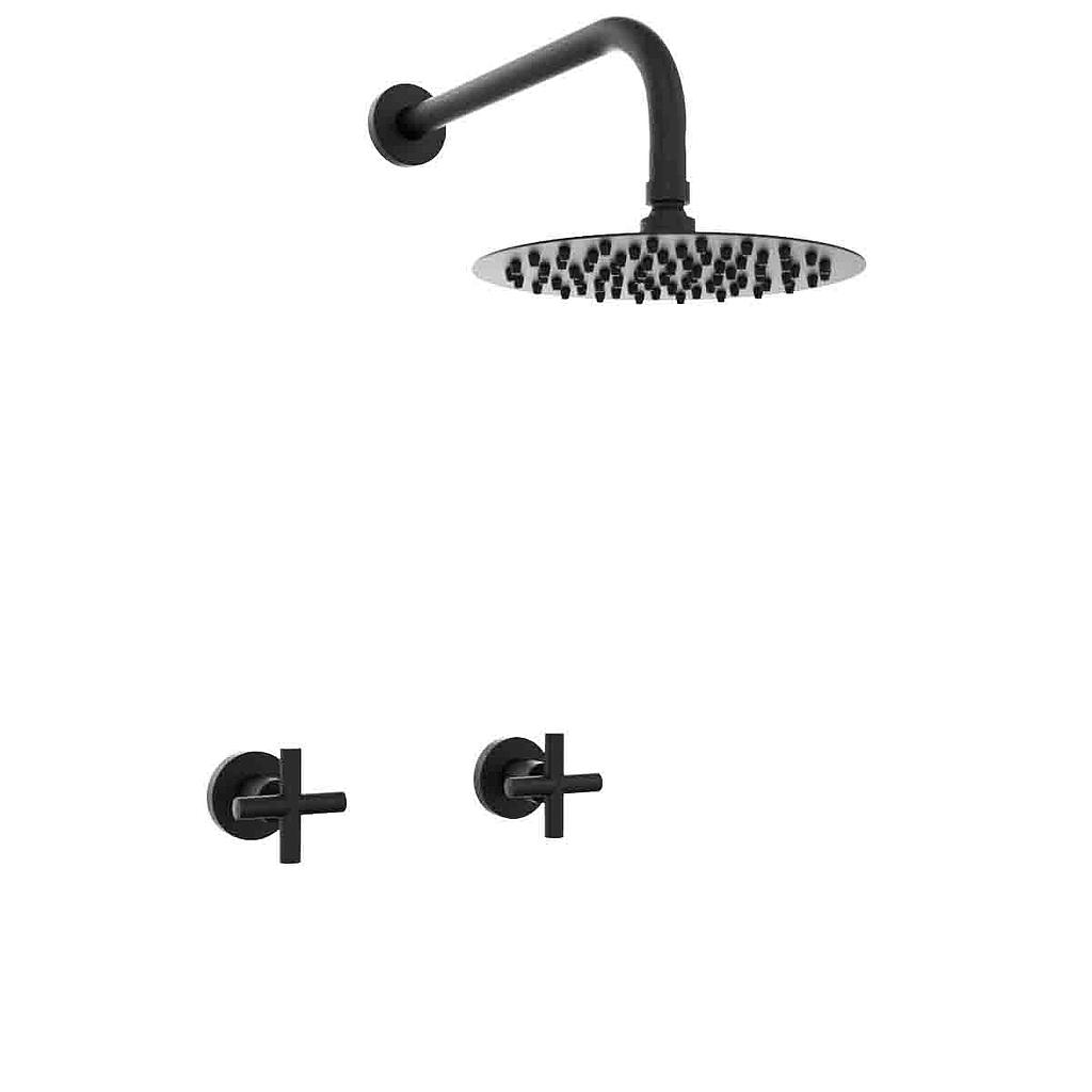 [23948] GRIFERÍA DUCHA BICOMANDO SIN TRANSFERENCIA SUN CRUZ NEGRO - HIDROMET - 10 AÑOS DE GARANTÍA [4504NEGR]