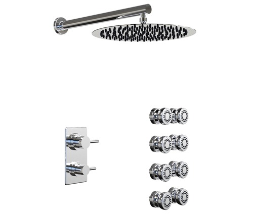 [24115] GRIFERÍA DUCHA 2 VIAS MONOCOMANDO CON LLUVIA Y ESCOCESA Y DUCHADOR ONE CROMO - HIDROMET - 10 AÑOS DE GARANTÍA [03013CRCR]