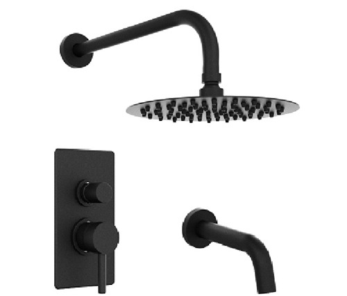 [24140] GRIFERÍA DUCHA EMBUTIDA MONOCOMANDO CON TRANSFERENCIA VECTOR NEGRO - HIDROMET - 10 AÑOS DE GARANTÍA [42103NEGR]