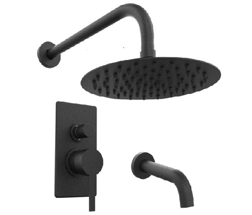 [24160] GRIFERÍA DUCHA EMBUTIDA MONOCOMANDO CON TRANSFERENCIA STORM NEGRO - HIDROMET - 10 AÑOS DE GARANTÍA [04803NEGR]