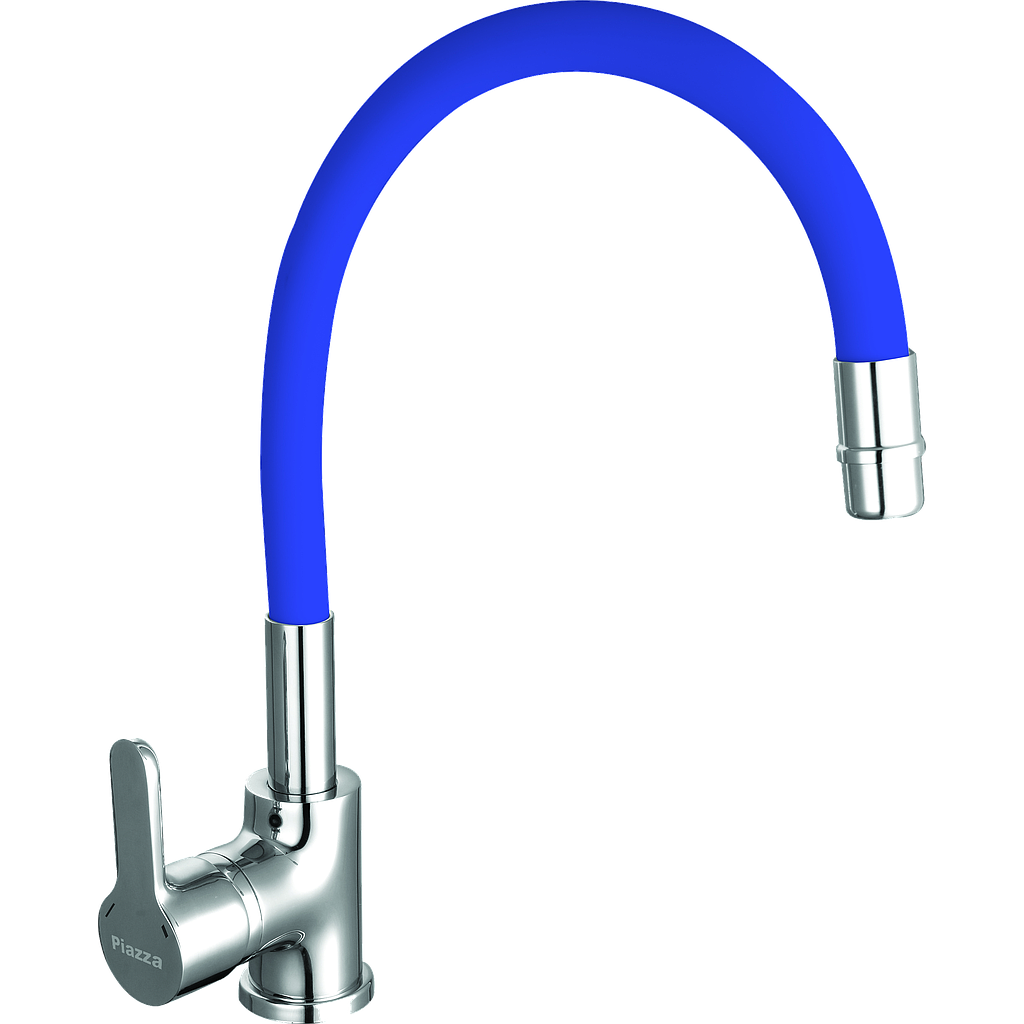 [24230] GRIFERÍA MONOCOMANDO EMBLEM COCINA MESADA CON MANGUERA AZUL  PIAZZA [10016AZ]