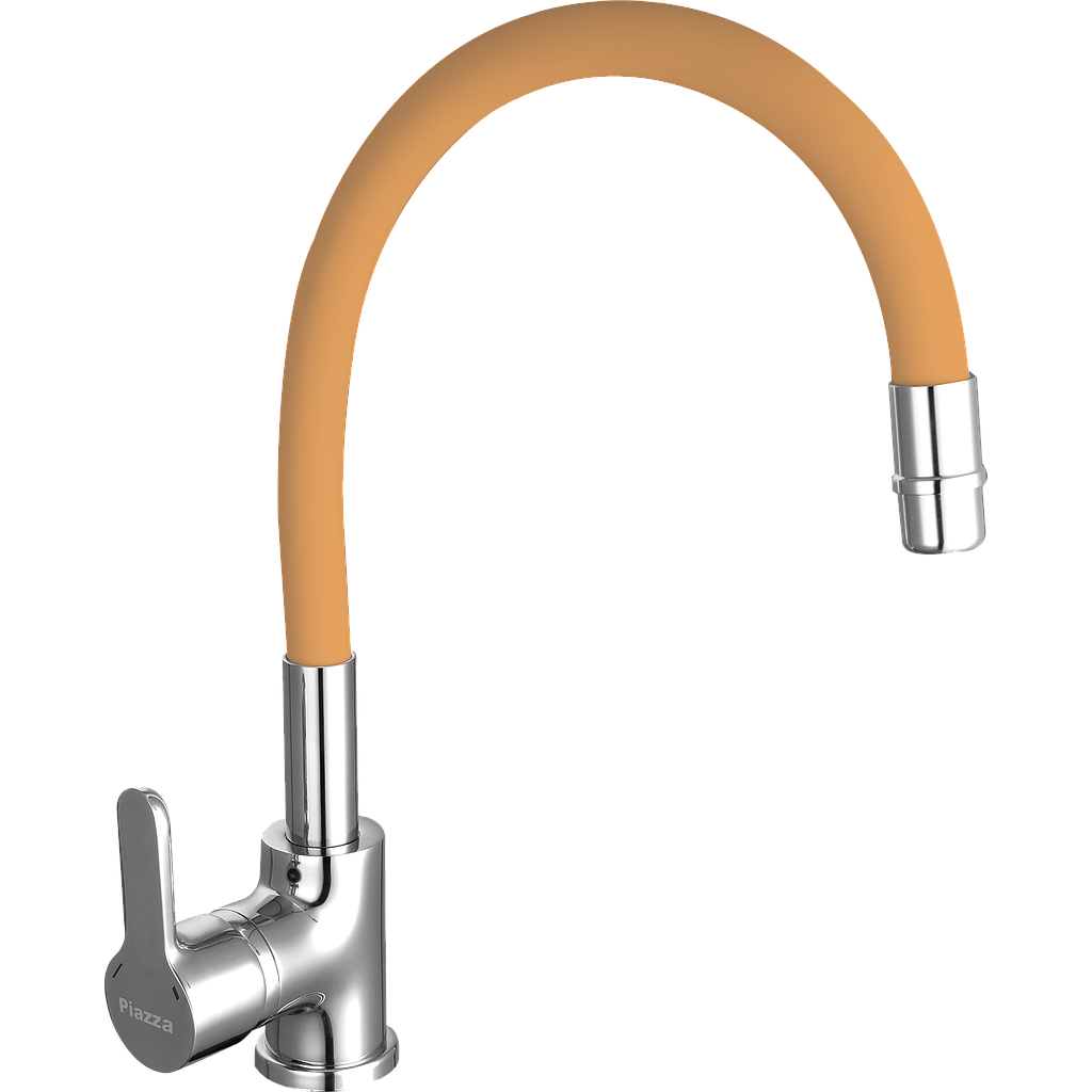 [24232] GRIFERÍA MONOCOMANDO EMBLEM COCINA MESADA CON MANGUERA NARANJA  PIAZZA [10016NA]