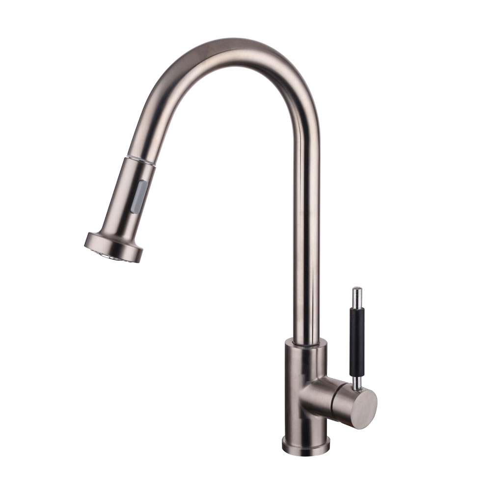 [24239] GRIFERÍA MONOCOMANDO GOURMET COCINA MESADA ACERO INOXIDABLE con ROCIADOR  - DISCONTINUO - PIAZZA [10300SS]