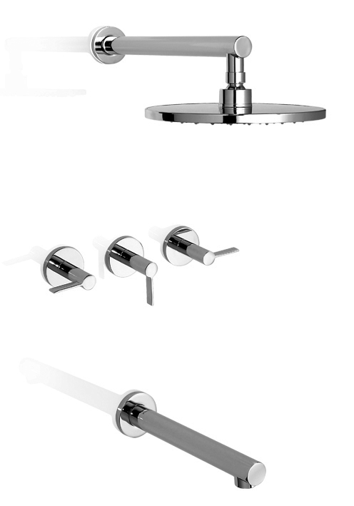 [24326] GRIFERÍA BICOMANDO CIERRE CERAMICO GUILTY LEVER DUCHA EMBUTIR CON TRANSFERENCIA CROMO - DISCONTINUO -PIAZZA [22506]