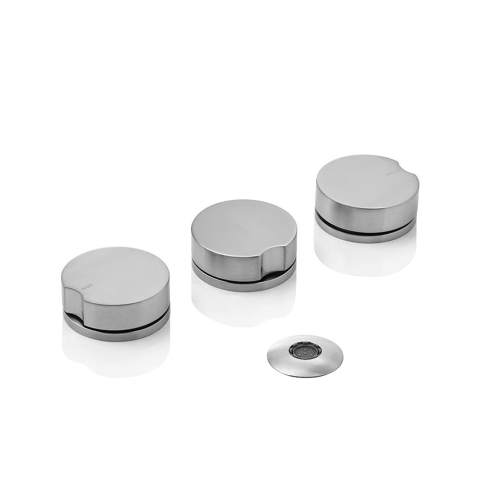 [24346] GRIFERÍA BICOMANDO CIERRE CERAMICO LOUNGE BIDET CON TRANSFERENCIA ACABADO STEEL  PIAZZA [22604ST]