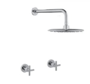 [24356] GRIFERÍA BICOMANDO CIERRE CERAMICO NOVARA DUCHA DE EMBUTIR SIN TRANSFERENCIA CROMO CROMO PIAZZA [21007]