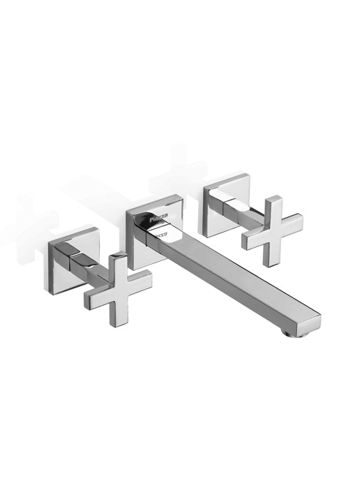 [24359] GRIFERÍA BICOMANDO CIERRE CERAMICO UNIQUE CRUZ LAVATORIO DE PARED CROMO PIAZZA [22803]