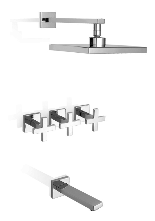 [24361] GRIFERÍA BICOMANDO CIERRE CERAMICO UNIQUE CRUZ DUCHA EMBUTIR CON TRANSFERENCIA CROMO - DISCONTINUO - PIAZZA [22806]