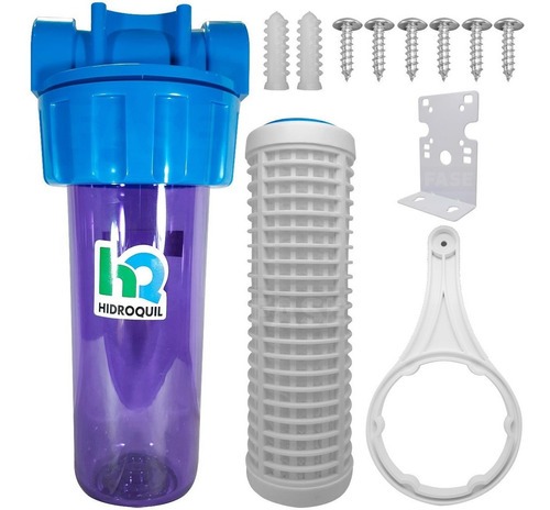 [24484] FILTRO 10" AZUL ABS - CON CARTUCHO MALLA PLASTICA - HIDROQUIL - PARA CAÑERIA - PARA SEDIMENTO